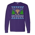 thumbnail image 1 of Inktastic Happy Chrismukkah Sweater Style with Menorah and Trees Long Sleeve T-Shirt, 1 of 5
