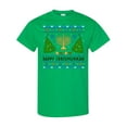 thumbnail image 1 of Inktastic Happy Chrismukkah Sweater Style with Menorah and Trees T-Shirt, 1 of 5