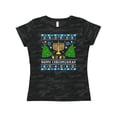 thumbnail image 1 of Inktastic Happy Chrismukkah Sweater Style with Menorah and Trees Women's T-Shirt, 1 of 5