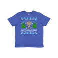 thumbnail image 1 of Inktastic Happy Chrismukkah Sweater Style with Menorah and Trees Youth T-Shirt, 1 of 5