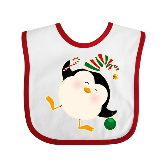 Inktastic Happy Christmas Penguin Boys or Girls Baby Bib
