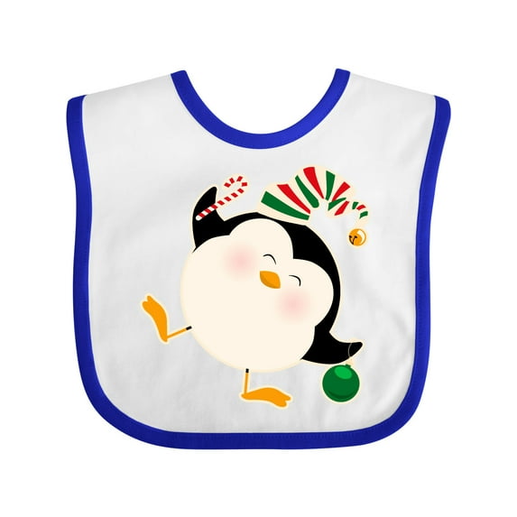 Inktastic Happy Christmas Penguin Boys or Girls Baby Bib