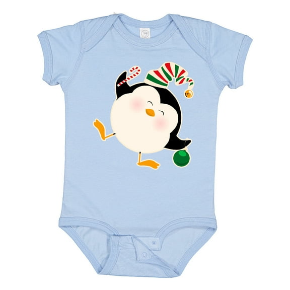 Inktastic Happy Christmas Penguin Boys or Girls Baby Bodysuit