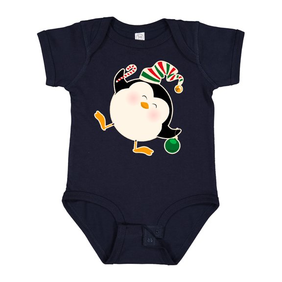 Inktastic Happy Christmas Penguin Boys or Girls Baby Bodysuit