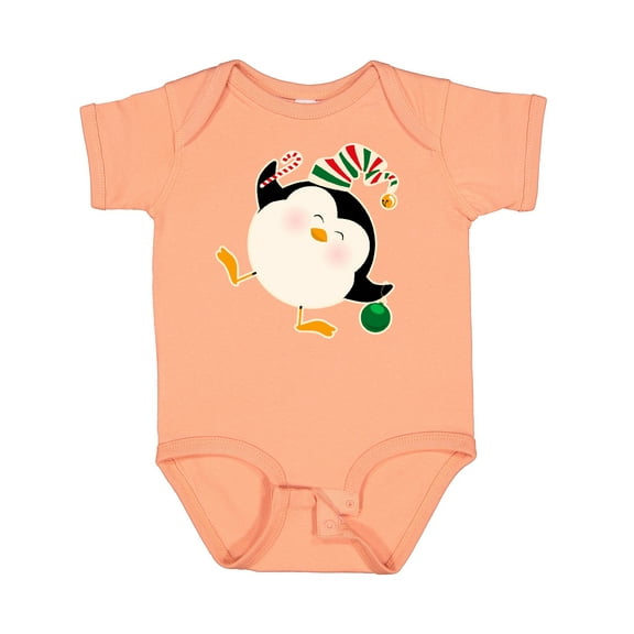 Inktastic Happy Christmas Penguin Boys or Girls Baby Bodysuit