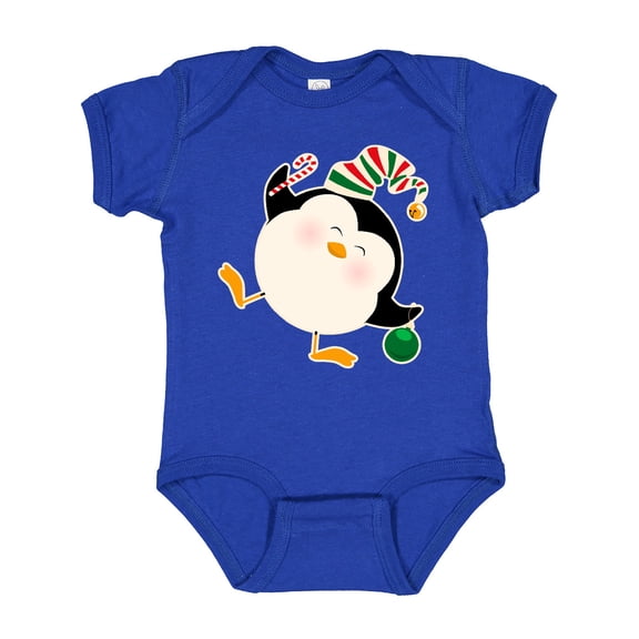 Inktastic Happy Christmas Penguin Boys or Girls Baby Bodysuit