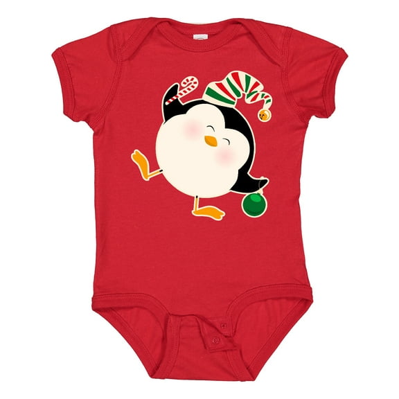Inktastic Happy Christmas Penguin Boys or Girls Baby Bodysuit