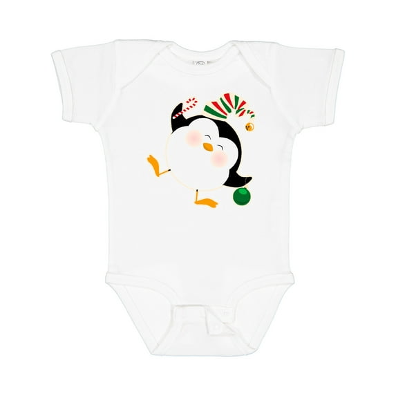 Inktastic Happy Christmas Penguin Boys or Girls Baby Bodysuit