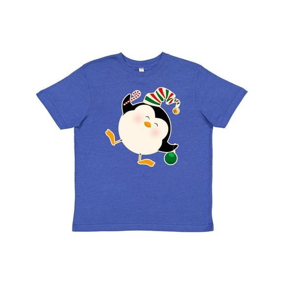 Inktastic Happy Christmas Penguin Youth T-Shirt
