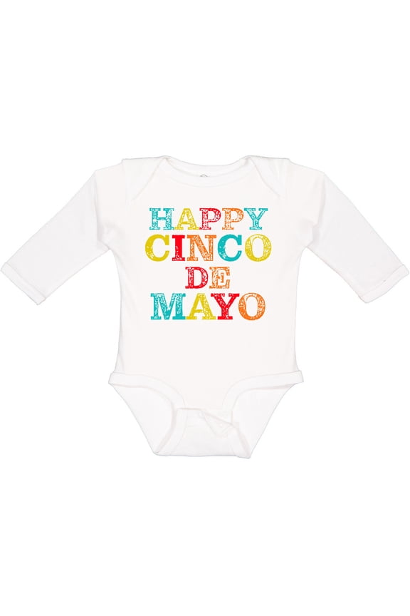 Happy Cinco De Mayo Boys or Girls Long Sleeve Baby Bodysuit