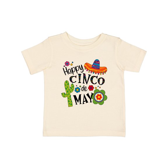 Inktastic Happy Cinco De Mayo- Sombrero, Cactus, Flowers Boys or Girls Baby T-Shirt