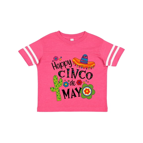 Inktastic Happy Cinco De Mayo- Sombrero, Cactus, Flowers Boys or Girls Toddler T-Shirt