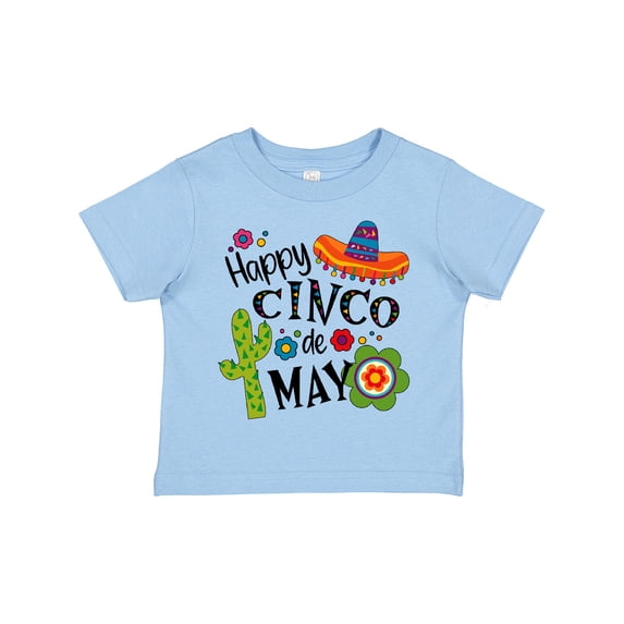 Inktastic Happy Cinco De Mayo- Sombrero, Cactus, Flowers Boys or Girls Toddler T-Shirt