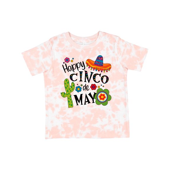 Inktastic Happy Cinco De Mayo- Sombrero, Cactus, Flowers Boys or Girls Toddler T-Shirt