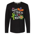 thumbnail image 1 of Inktastic Happy Cinco De Mayo- Sombrero, Cactus, Flowers Long Sleeve T-Shirt, 1 of 5