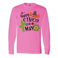 thumbnail image 1 of Inktastic Happy Cinco De Mayo Sombrero, Cactus, Flowers Long Sleeve T-Shirt, 1 of 5