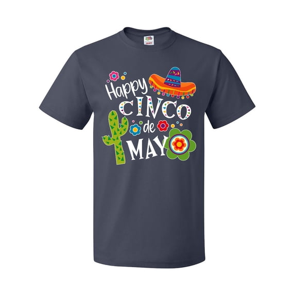 Inktastic Happy Cinco De Mayo- Sombrero, Cactus, Flowers T-Shirt