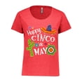 thumbnail image 1 of Inktastic Happy Cinco De Mayo- Sombrero, Cactus, Flowers Women's Plus Size T-Shirt, 1 of 5