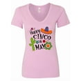 thumbnail image 1 of Inktastic Happy Cinco De Mayo Sombrero, Cactus, Flowers Women's V-Neck T-Shirt, 1 of 5