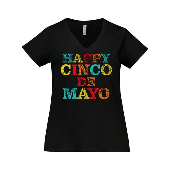Inktastic Happy Cinco De Mayo Women's Plus Size V-Neck T-Shirt