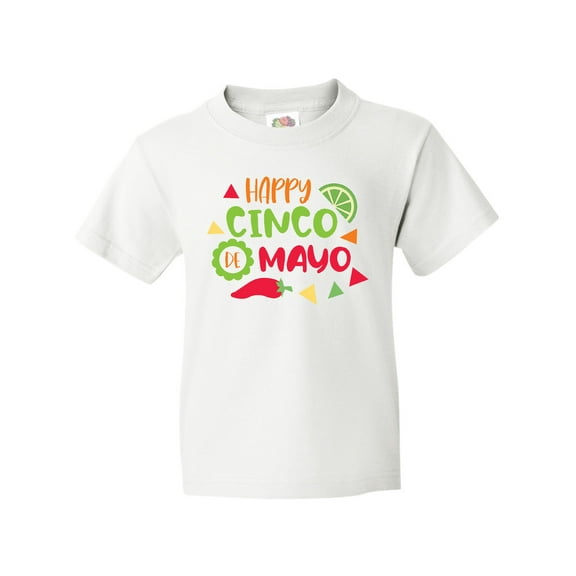Inktastic Happy Cinco De Mayo with Lime and Red Pepper Youth T-Shirt