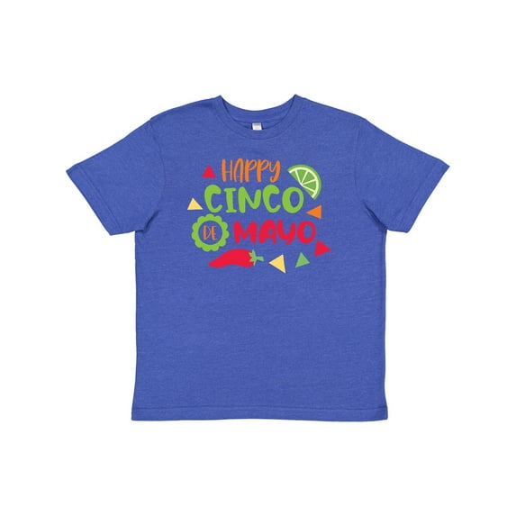 Inktastic Happy Cinco De Mayo with Lime and Red Pepper Youth T-Shirt
