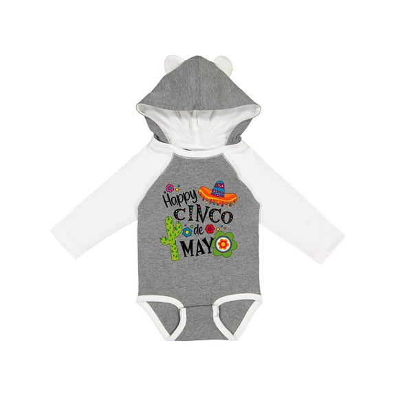 Inktastic Happy Cinco de Mayo- Sombrero, Cactus, Flowers Boys or Girls Long Sleeve Baby Bodysuit