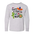 thumbnail image 1 of Inktastic Happy Cinco de Mayo- Sombrero, Cactus, Flowers Long Sleeve Youth T-Shirt, 1 of 5