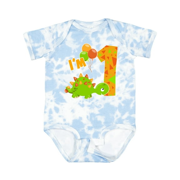 Inktastic Happy Dinosaur First Birthday-green Boys or Girls Baby Bodysuit