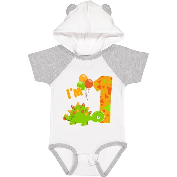 Inktastic Happy Dinosaur First Birthday-green Boys or Girls Baby Bodysuit