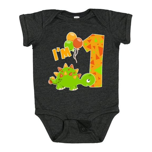 Inktastic Happy Dinosaur First Birthday-green Boys or Girls Baby Bodysuit