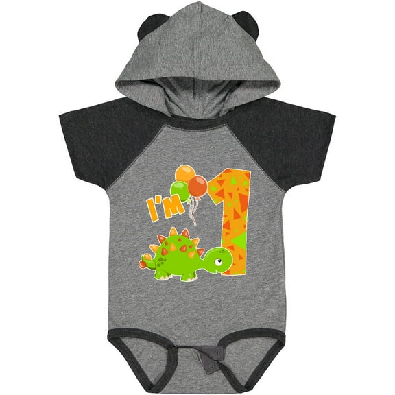 Inktastic Happy Dinosaur First Birthday-green Boys or Girls Baby Bodysuit