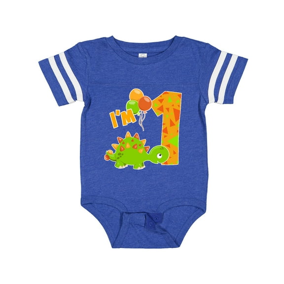 Inktastic Happy Dinosaur First Birthday-green Boys or Girls Baby Bodysuit
