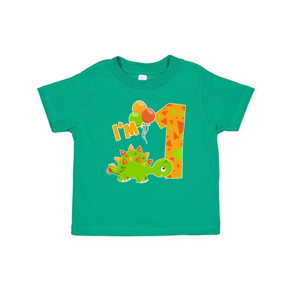 Inktastic Happy Dinosaur First Birthday-green Boys or Girls Baby T-Shirt