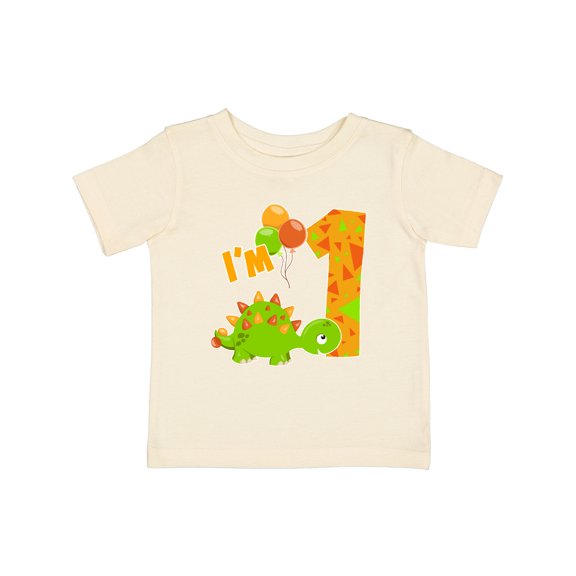 Inktastic Happy Dinosaur First Birthday-green Boys or Girls Baby T-Shirt