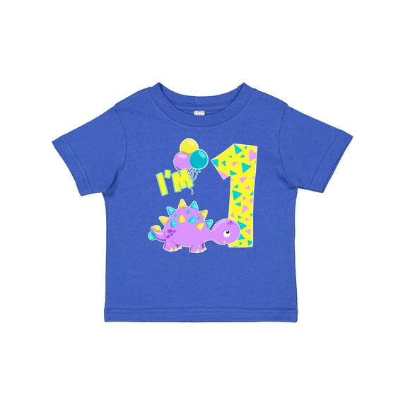 Inktastic Happy Dinosaur First Birthday-purple Boys or Girls Baby T-Shirt