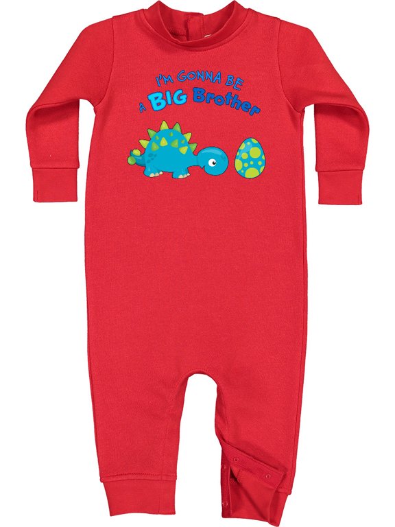 Happy Dinosaur Future Big Brother Baby Fleece Romper