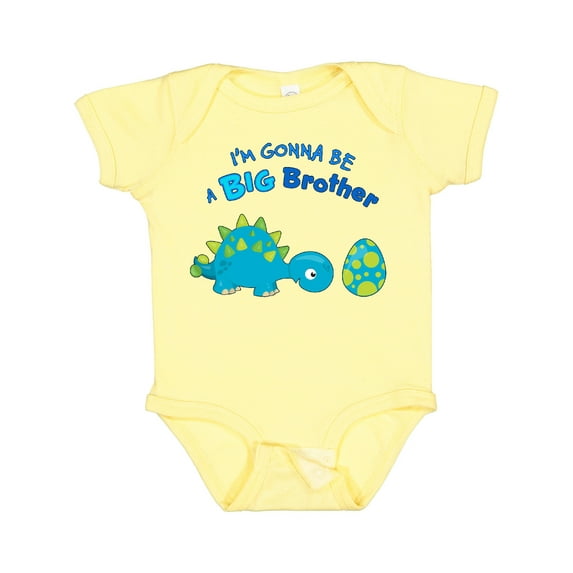 Inktastic Happy Dinosaur Future Big Brother Boys Baby Bodysuit