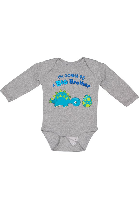 Happy Dinosaur Future Big Brother Boys Long Sleeve Baby Bodysuit