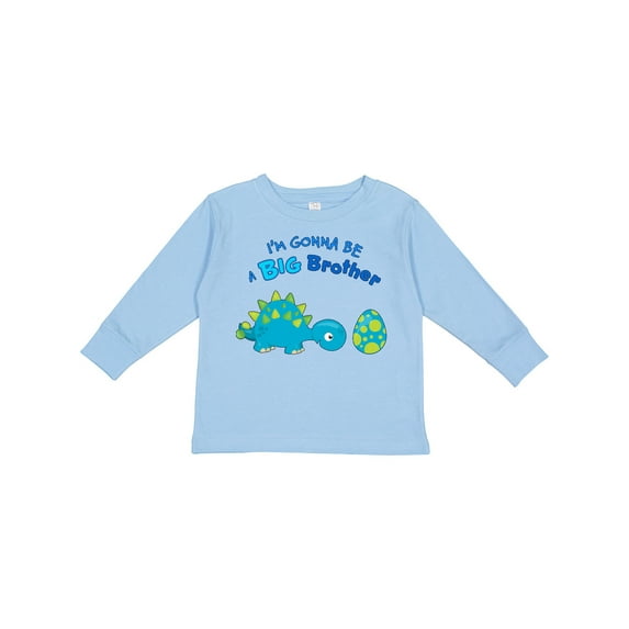 Inktastic Happy Dinosaur Future Big Brother Boys Long Sleeve Toddler T-Shirt