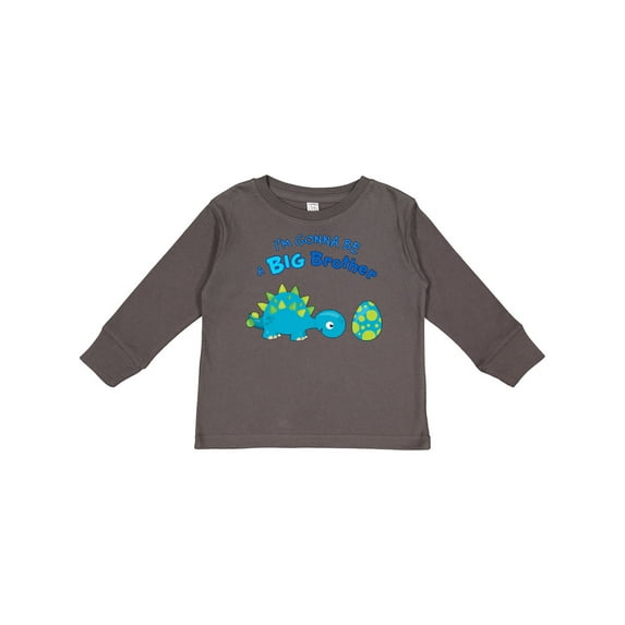 Inktastic Happy Dinosaur Future Big Brother Boys Long Sleeve Toddler T-Shirt