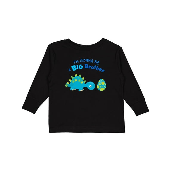 Inktastic Happy Dinosaur Future Big Brother Boys Long Sleeve Toddler T-Shirt