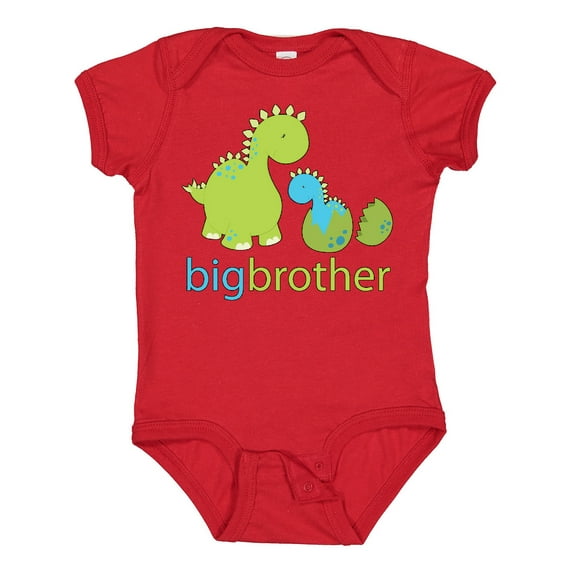 Inktastic Happy Dinosaur New Big Brother Boys Baby Bodysuit