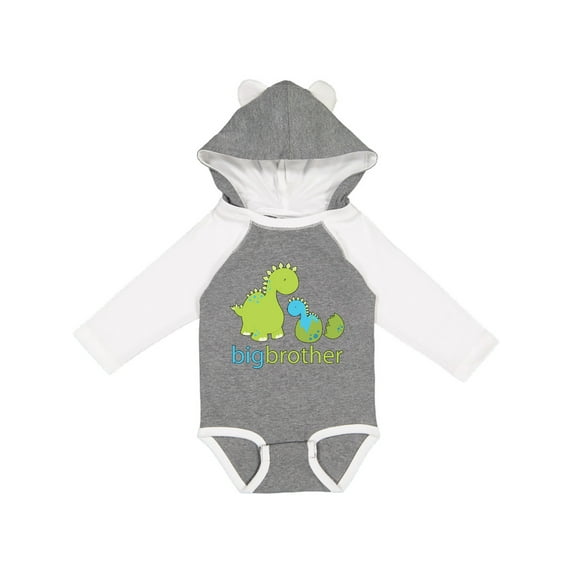 Inktastic Happy Dinosaur New Big Brother Boys Long Sleeve Baby Bodysuit
