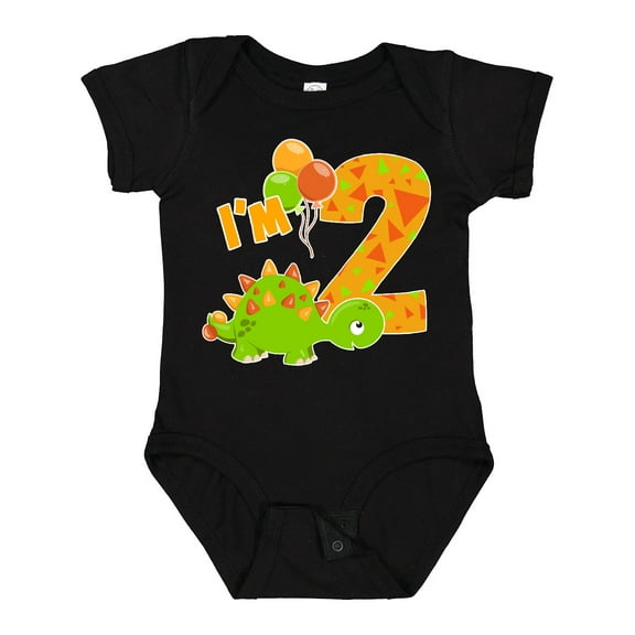Inktastic Happy Dinosaur Second Birthday-green Boys or Girls Baby Bodysuit