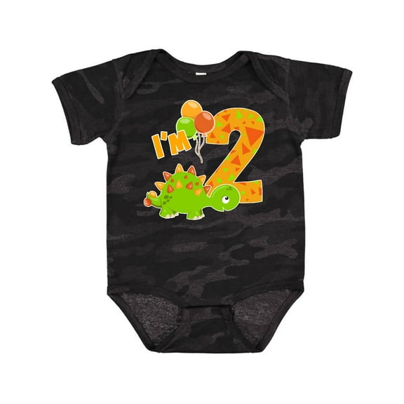 Inktastic Happy Dinosaur Second Birthday-green Boys or Girls Baby Bodysuit
