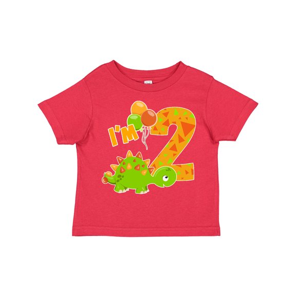 Inktastic Happy Dinosaur Second Birthday-green Boys or Girls Toddler T-Shirt