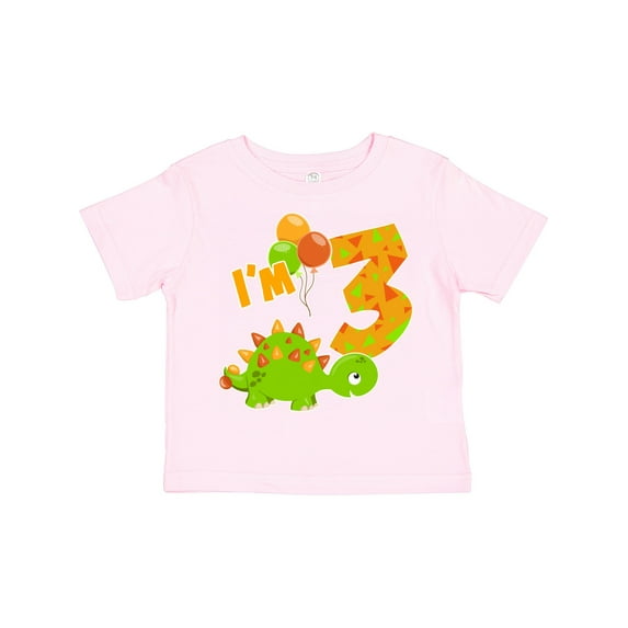 Inktastic Happy Dinosaur Third Birthday-green Boys or Girls Toddler T-Shirt