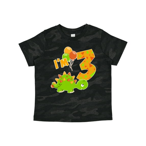 Inktastic Happy Dinosaur Third Birthday-green Boys or Girls Toddler T-Shirt