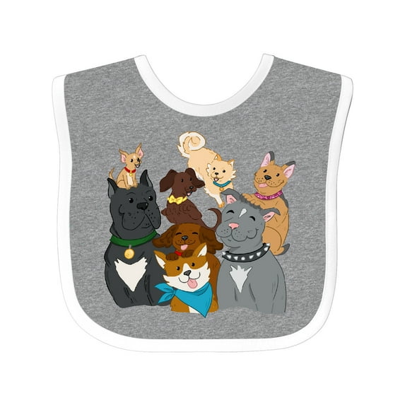 Inktastic Happy Dog Family Boys or Girls Baby Bib